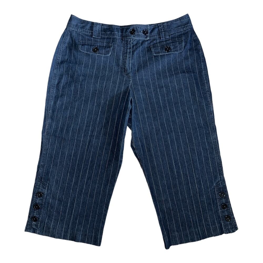 Westbound Denim/Stripe Capri Pants Size 16